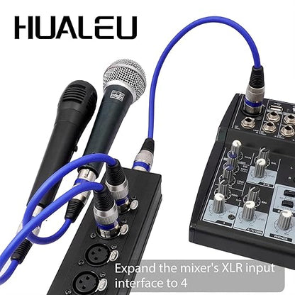 HUALEU 3Pin XLR 1 Male to 4 Female Splitter,4WAY XLR Four-Input and one-Output Parallel Connection Adapter,Four Microphone inputs Converted to one Output,4 in to 1 Out Aduio Splitter
