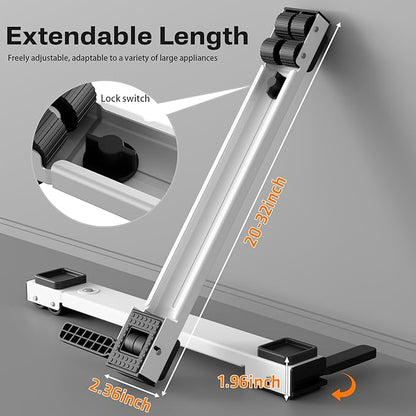 KVRG Appliance Rollers Heavy Duty,Newest Extendable Appliance Sliders,Liftable Washing Machine Base,Easily Move Washer and Dryer Machines,Refrigerators,Furniture-White