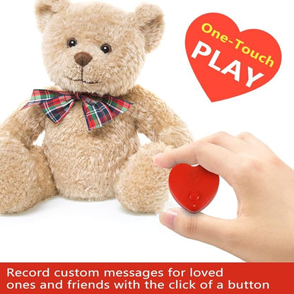 Voice Recorder for Stuffed Animal,JRGKJCP 5min Personal Voice Message Recordable Sound Recorder Chips Module for Christmas Plush Toy and Manual DIY Creative Sound Presents for Boyfriend(Red)
