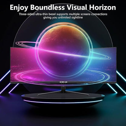 ZER-LON 49" Curved Gaming Monitor 165Hz 1500R 32:9 Daul QHD 5120 x 1440 Ultrawide Computer Monitor, 127% sRGB, 4000:1, FreeSync, HDR, DisplayPort, HDMI, Supports Wall Mounted Installation