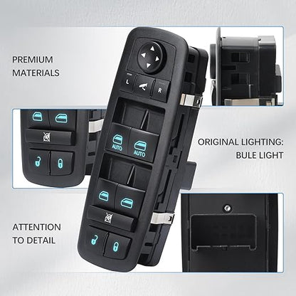 WUANGKI Power Master Window Switch Front Left Driver Side | 3+0 Pins | Compatible with 2012-2016 Chrysler Town, 2012-2016 Country, 2012-2019 Dodge Grand Caravan, Replace OE 68110872AA
