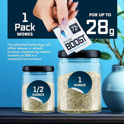 Integra Boost 2-Way Humidity Control Pack - Preserve Flavor & Control Humidity at 72% RH - Moisture Absorber for Herbs, Spices & More - 8 Gram (Pack of 6)