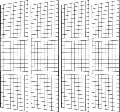 7RiversART Grid Wall Commercial Grade Gridwall Panels – Heavy Duty Grid Panel for Any Retail Display Wall Grid 2' Width x 7' Height, Black (Pack of 4) Easily Portable