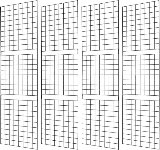 7RiversART Grid Wall Commercial Grade Gridwall Panels – Heavy Duty Grid Panel for Any Retail Display Wall Grid 2' Width x 7' Height, Black (Pack of 4) Easily Portable