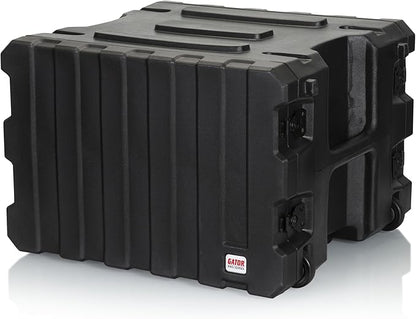 Gator Cases Pro Series 19" Depth 8U Rolling Rack Case with Recessed Wheels, Black