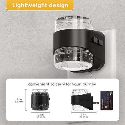 L LOHAS LED Night Light, 2 Pack 5000K Bubble Night Lights Plug into Wall, Acrylic Night Lights with Light Sensor, Adjustable Brightness,Soft White Plug in Nightlights for Rooms Bathroom Hallway