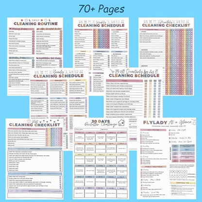 ADHD Cleaning Planner and Organizer, Spiral-Bound Home Management System with Daily, Weekly, Monthly Schedules, Chore Charts, Zone Cleaning Tasks, Laundry Checklist for Adults and Families
