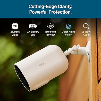 Arlo Pro XL Security Camera 2K HDR (6th Gen, 2025 Release) - Wireless Outdoor Camera, 2x Longer Rechargeable Removeable Battery, AI Event Captions, Emergency Response, 1-Mo. Trial of Secure Plan,1 Cam