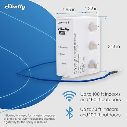 Shelly 3EM-63T Gen3 | Wi-Fi Operated Smart 3-Phase Energy Meter | Home Automation | Compatible with Alexa & Google Home | iOS Android App | No Hub Required | Data Logging | Solar Photovoltaic Ready