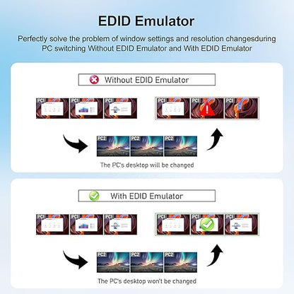 JideTech 16x1 HDMI USB KVM Switch 4K@60Hz with USB 3.0 Hub, Hotkey Switching, HDCP2.1 & Intelligent EDID — Multi System USB Peripheral Sharing for Office/Studio/IT Rack