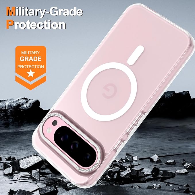 Magnetic for Google Pixel 9 Pro XL Case, [Military Grade Drop Protection] [Compatible with MagSafe] Shockproof Slim Translucent Matte Anti-Slip for Women Girls Men Case, Clear