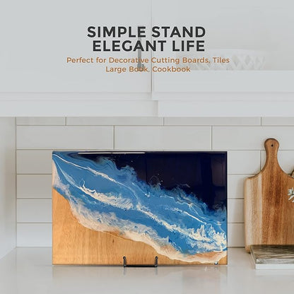 TR-LIFE 4 Pack 8 Inch Large Plate Stands for Display - Holder Stand + Metal Frame for Picture, Book, Decorative Platter, Photo Easel