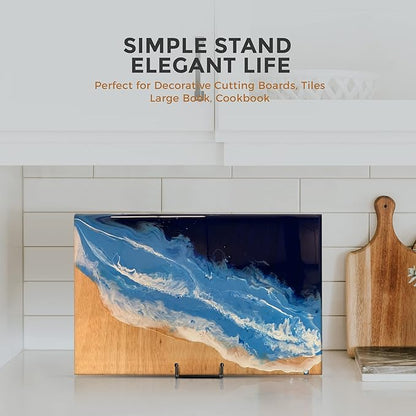 TR-LIFE 3 Pack 8 Inch Large Plate Stands for Display - Plate Holder Display Stand + Metal Frame Holder Stand for Picture, Book, Decorative Plate, Platter, Photo Easel