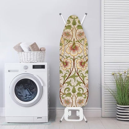 ZCFYGDX William Morris Art Ironing Board Covers,Stain Resistant & Anti-Scorch Elastic Edges Nylon Buckle Straps Hook & Loop Fastener Strap,Easy Install of Protective Decorative Cover 17x49 Inch