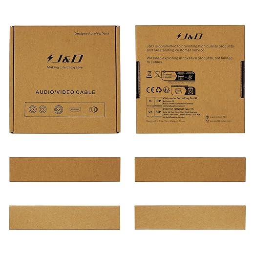 J&D Dual 1/4 inch TS to RCA Cable, 9 feet, Heavy Duty Audio Interconnect, Compatible with AV Receiver, Speaker, Amplifier