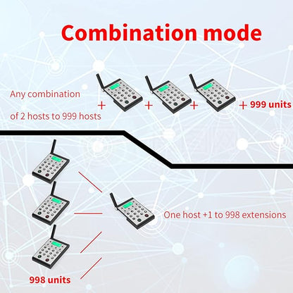 Eujgoov 1000m Distance Wireless Intercom Phone Hands Intercom System Intelligent Networking for Home, Business Office, Classroom, Telephone Audio (Black)