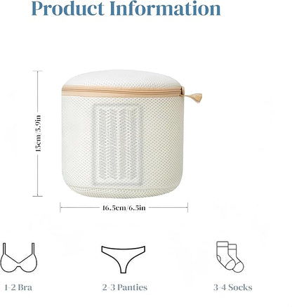 Bra Washing Bag with Anti-Deformation Structure and Fixed Hand-Wash Board,Bra Bag for Washing Machine,Laundry Bag for Delicates (White)