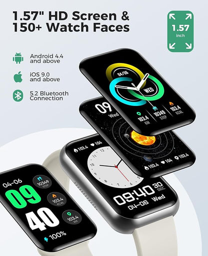 Smart Watch Fitness Tracker (Answer/Make Call), 24/7 Heart Rate Spo2 Blood Pressure Monitor Sleep Tracker, 114 Sports Modes Pedometer Calorie Step Tracker, Waterproof Activity Tracker for Men Women