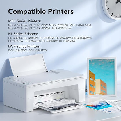 DR830 Drum Unit (Not Toner) Compatible Replacement for Brother DR830xl DR830 Drum TN830XL Toner Cartridge Use for HL-L2460DW HL-L2405W DCP-L2640DW Brother MFC-L2820DW MFC-L2900DW, 2 Pack of Black