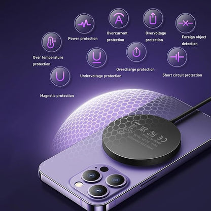 Magnetic Wireless Charger for iPhone 16/16 Pro/16 Plus/16 Pro Max,FDGAO 2 in 1 15W Fast Magnetic Charging Compatible with iPhone 15/14/13/12 Series and AirPods 4/3/Pro