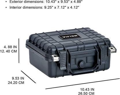 MEIJIA Portable All Weather IP67 Waterproof Protective Case,Hard Camera Case,Dry Case with Customizable Foam,Fit Use Of Drones,Camera,Equipments,10.62 x9.68x4.87inches