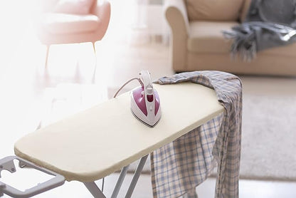 Encasa XO Ironing Board Cover and Pad 49"x18" - 4mm Felt Wide Iron Board Cover with Padding - Heat Resistant, Stain-Safe Dye, Non Slip Elastic Bungee Cord Tightening Iron Table Cover Natural