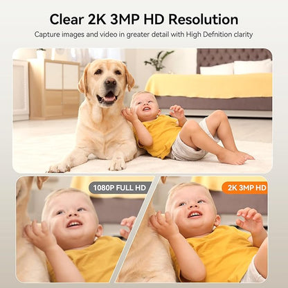 GBIUT Indoor Security Camera, Indoor Camera for Home Security, WiFi Home Camera with 360° Pan Tilt, AI Motion Detection, Two-Way Audio, Night Vision for Baby, Pet, Elderly Monitoring