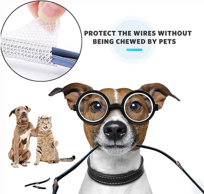 QCSIW 1/4" x25ft Split Sleeve Wire Loom Tubing - Cat-Proof Cord Protector for USB, Power, Audio/Video Cables | Chew-Resistant Cable Sleeve | Easy Install, White