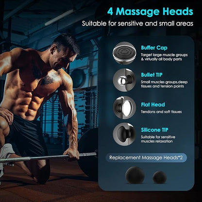 TILAT Massager Gun Deep Tissue, Cordless Vibrating Muscle Massage Gun - Handheld Quick Release Massager for Back, Neck and Fascial Binding - Targetred Trigger Point Therapy Massage Gun