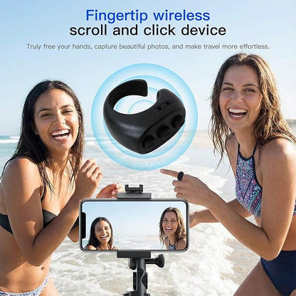 HEKUTU Social Media Scrolling Ring Remote - Hands-Free Controller for T-ikT-ok Yout-ube IG - Black