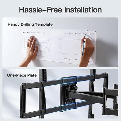 PERLESMITH Full Motion TV Wall Mount for 42”-97” TVs up to 165lbs, TV Mount Bracket with Dual Articulating Arms Swivel Tilt Extension, Max VESA 800x400mm, Fits 16”18” to 24" Studs, PSXFK1