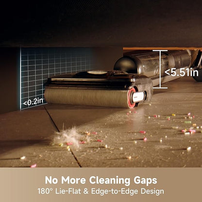 DREAME H12 Pro FlexReach Wet Dry Vacuum Cleaner, 0 Tangle Cordless Vacuum Mop All-in-One for Hard Floors, 180° Lie-Flat Floor Cleaner Machine with 194°F Hot Self-Cleaning, 50Mins Runtime