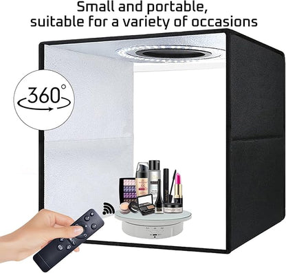 JAYEGT 2 in 1 Motorized Rotating Display Stand with 5.74 /8.66 inch Replacement Mirror Cover，Max 22lbs Load with Remote controller , 360 Degree Electronic Turntable Display Stand for Photography