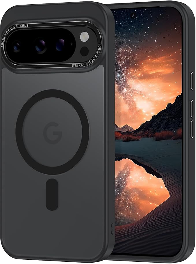 Magnetic for Google Pixel 10 Pro XL Case, [Military Grade Drop Protection] [Compatible with MagSafe] Shockproof Slim Translucent Matte Anti-Slip for Women Girls Men Case, Black
