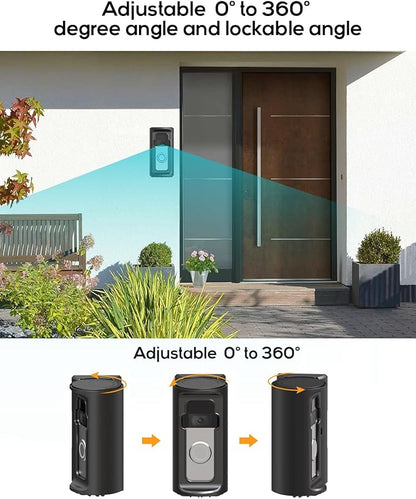 KMOUANTS Adjustable 360° Degree Doorbell Angle Mount Compatible with Ring/Wireless Video Doorbell/Battery Doorbell Plus/Pro Mount, Ring Camera Holder Door Mount no Drill