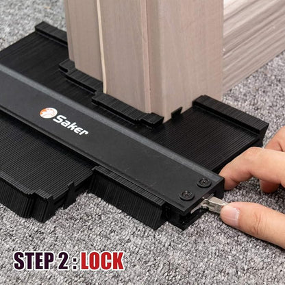 Saker Contour Gauge Profile Tool- Adjustable Lock-Precisely Copy Irregular Shape Duplicator - Must Have Tool for DIY Handyman, Construction (BLACK+10INCH)