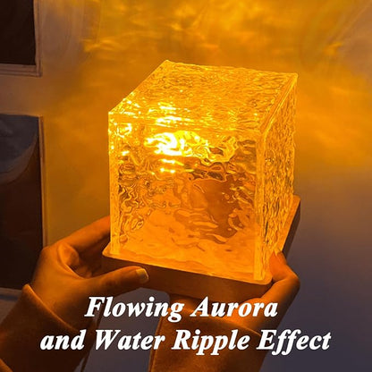 citosisk Aurora Borealis Night Light Projector, Aurora Dreamscape Projector, Magical Northern Lights for Your Room, 3/16 Colors Ambient Dynamic Wave Cube Lamp with Remote (3 Colors Plug-in, Wood)