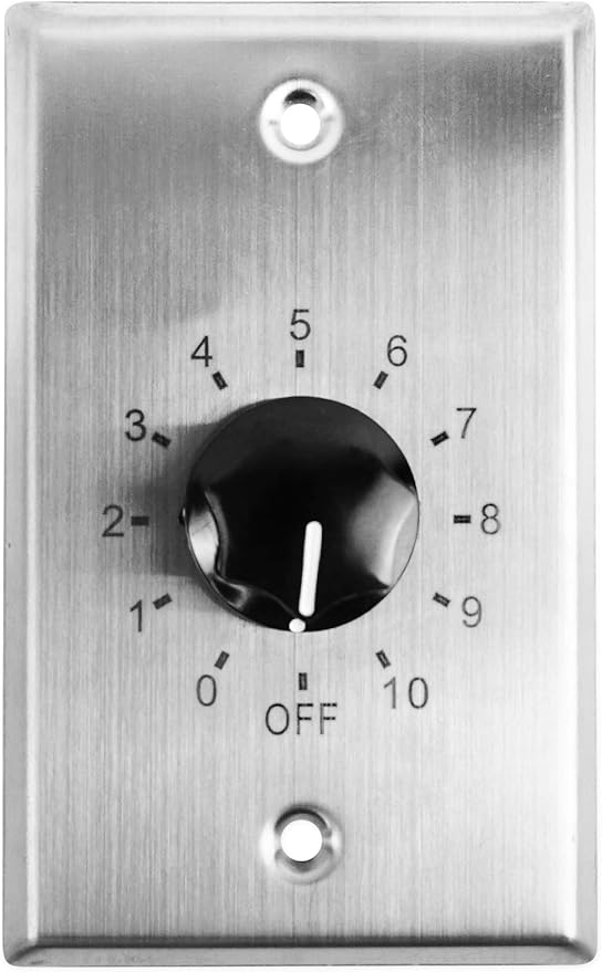 Rockville VOL7035 SS 35 Watt 70v Wall Volume Control Zone Controller, Stainless Steel, 12-Step Attenuation, Euro-Block Connector, for Commercial Audio Systems