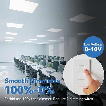 CycevSun 8-Pack 2x2 LED Flat Panel Light Drop Ceiling, 30/40/50W Selectable, Up to 5500LM, 4CCT 3000K/4000K/5000K/6000K Switchable, 0-10V Dimmable, 100-277V, ETL Listed