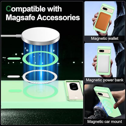 Magnetic for Google Pixel 7 Case, [Military Grade Drop Protection] [Compatible with MagSafe] Shockproof Slim Translucent Matte Anti-Slip for Women Girls Men Case, Matcha Green