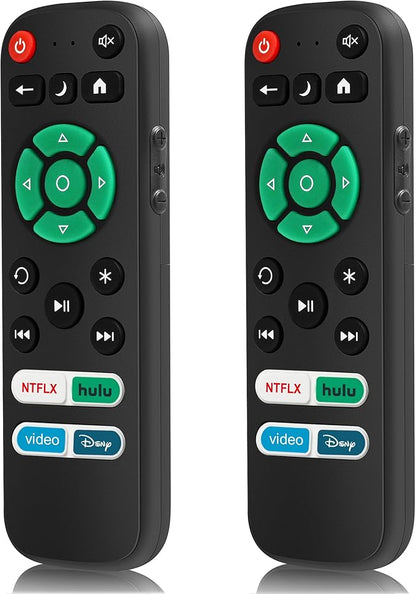 2 Pack Replacement Remote Control Only for Roku TV, Fit for TCL/Onn/Hisense/Element/Sharp/Philips/Westinghouse/Insignia/JVC/RCA/Hitachi/Sanyo Roku TV (Not for Roku Stick and Box)