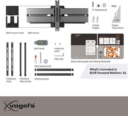 Vogel's TVM 5855 Full-Motion Ultra Strong TV Wall Mount for Large and Heavy TVs up to 100 inches and 165 lbs, Swivels up to 120°, Max. VESA 600x400, Universally Compatible