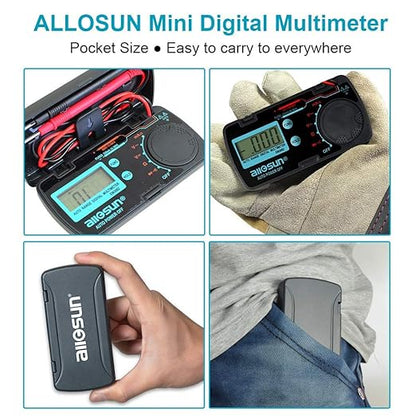 ALLOSUN Pocket Size Compact Digital Multimeter Auto Range Multi Continuity Tester (EM3082 (auto Range))