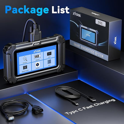 XTOOL D5S OBD2 Scanner - 2026 Code Reader for Cars & Trucks with 16 Resets, Crank Sensor Relearn, Throttle Relearn, EPB, FCA AutoAuth, CAN FD for GM, Engine ABS SRS Transmission Car Diagnostic Tool