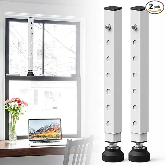 Gadgetzan 2 Pack Window Security Bars Adjustable 11"-18",Portable Short Sliding Window Lock Bar for Child Safety/Anti-Theft,Window safety lock with Rubber Base for Vertical and Horizontal Window-White