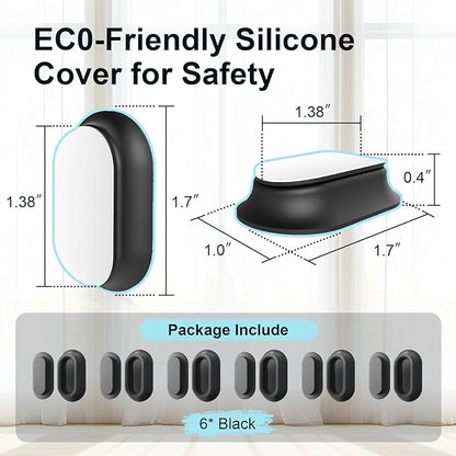 Vaszu Magnetic Remote Control Holder Self-Adhesive Wall Mount, 6 Pack Upgraded Silicone Organizer Storage Wall Holder for Home Office TV, Fan and Air Conditioner Remote Control Black