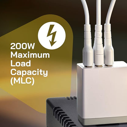 ELC 200-Watt Voltage Converter - Step Down - 220v to 110v / 240v to 120v Travel Power Converter - for Hair Straightener, Hair Dryer, Laptops and Chargers, CE Certified [3-Years Warranty]