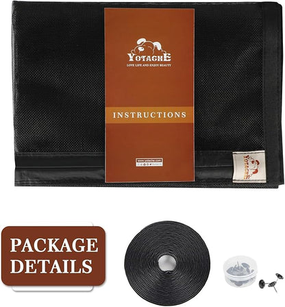 Yotache Magnetic Screen Door Fits Door Size 34 x 98, Screen Size 36" x 99" Reinforced Fiberglass Mesh for Back Door Black