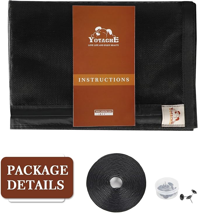 Yotache Magnetic Screen Door Fits Door Size 38 x 82, Screen Size 40" x 83" Upgraded Anti-Tearing Fiberglass Mesh French Door Screens with Magnets Black