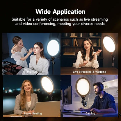Ring Light with Stand and Phone Holder, 14" Professional Full-Screen Large Ring Light with 63'' Stand, Selfie Ringlight for Video Recording, Live Streaming, Makeup, Barber, YouTube, TikTok